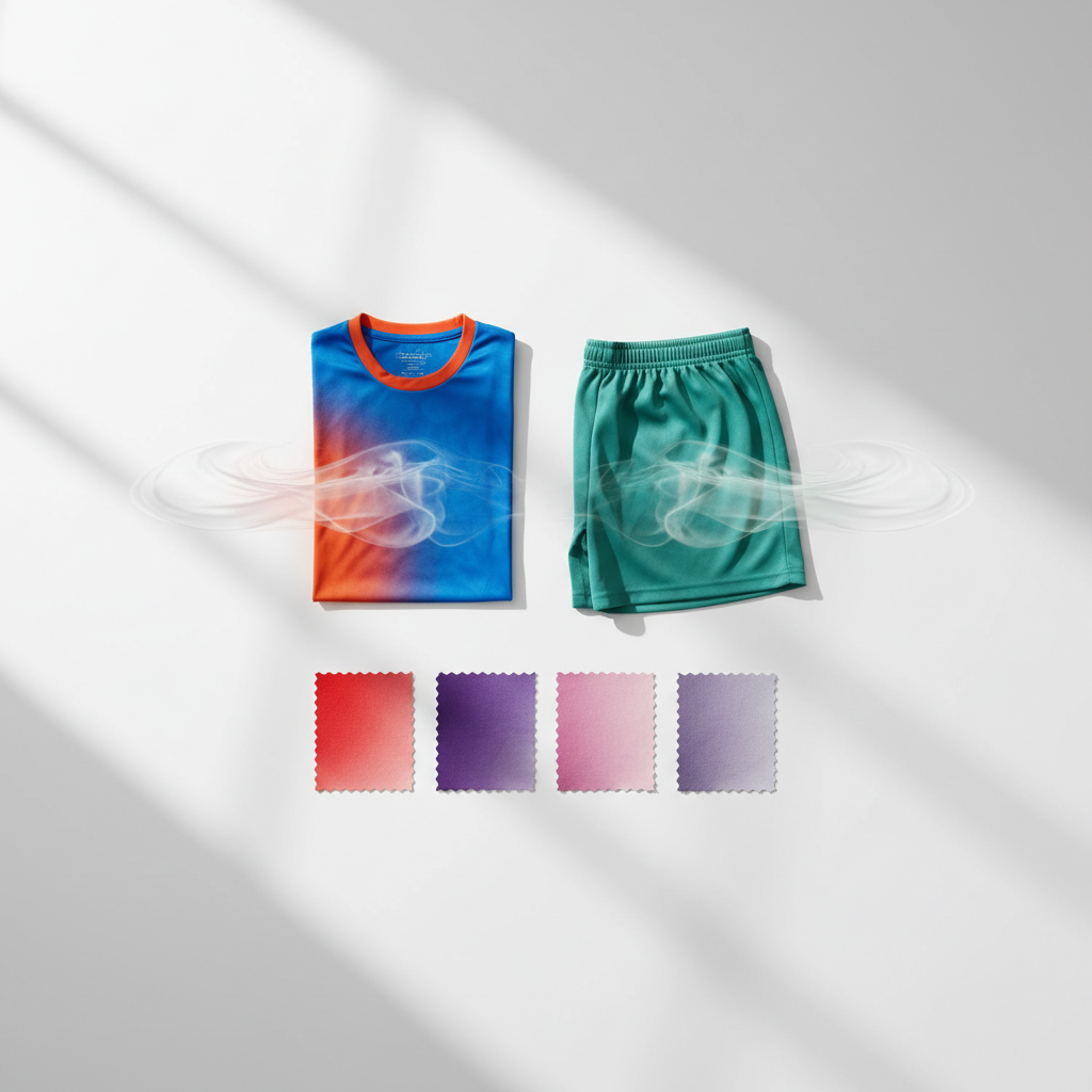 Imagem 1 - Como evitar desbotamento em uniformes coloridos de funcionários? Ilustração: Por que os uniformes coloridos desbotam?